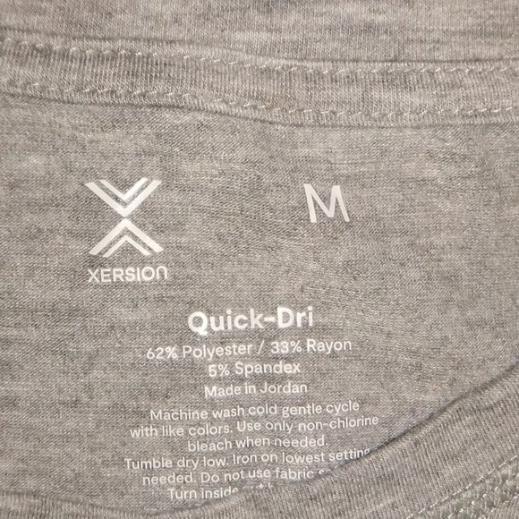 Xersion Quik-Dri Tee shirt  Gray No Limits Size M Ladies - Picture 2 of 3